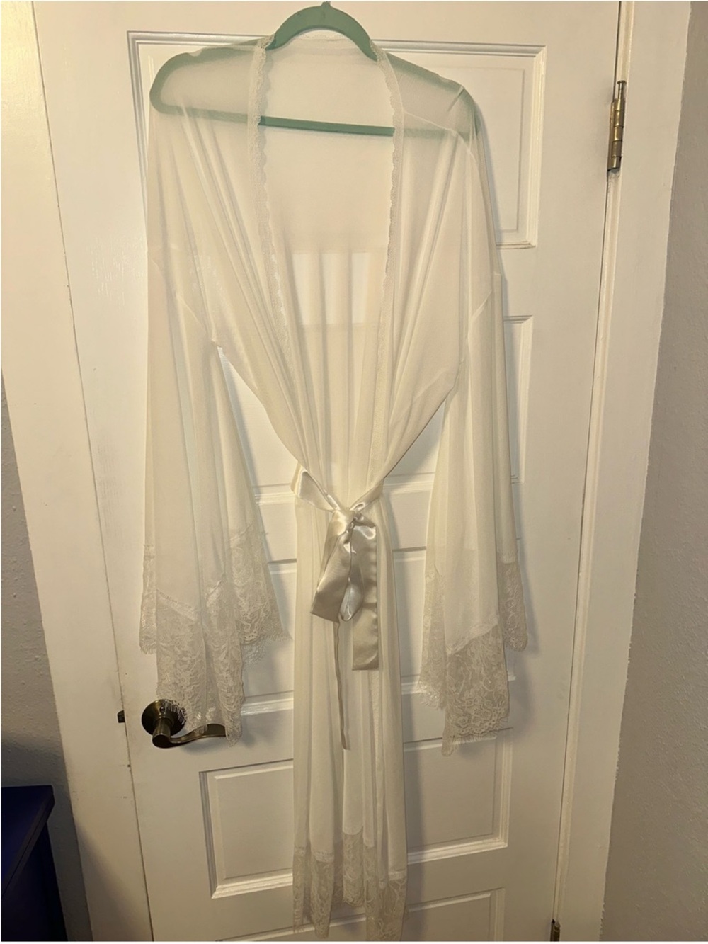 White bridal robe